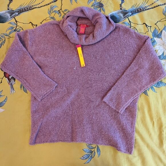 CATHERINE malandrino purple turtle neck oversized sweater nwt sz l - Picture 1 of 6